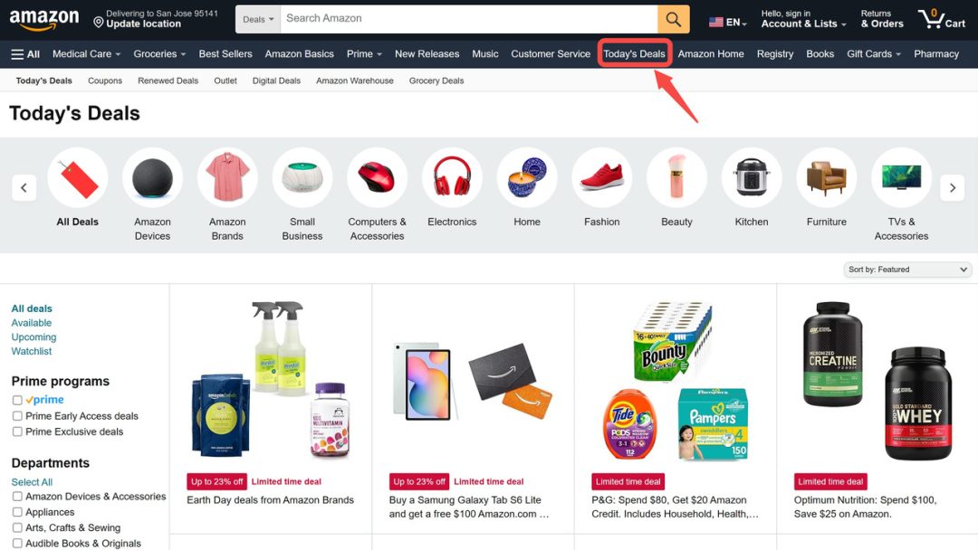 Đăng ký khuyến mãi Amazon Lightning Deals